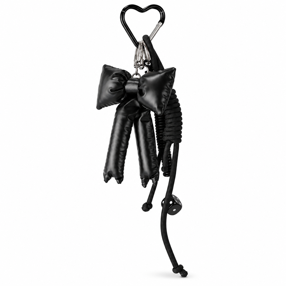 Black Satin Bow Bag Charm