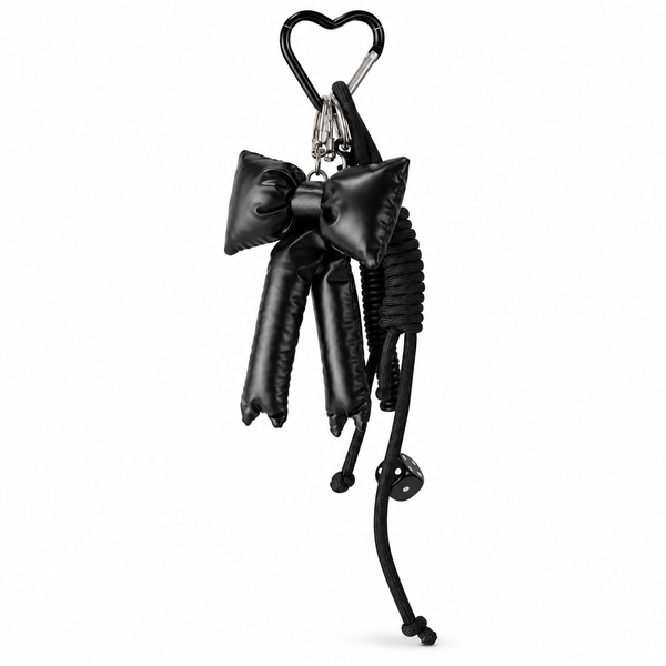 Black Satin Bow Bag Charm