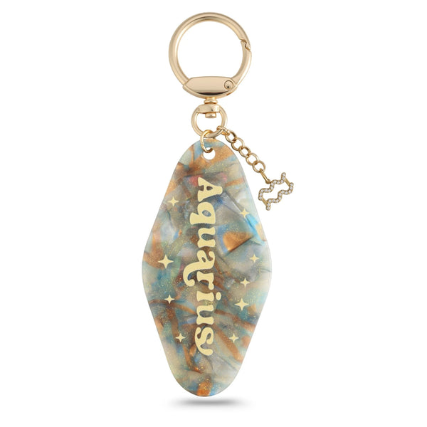 Blue Gray Galaxy Aquarius Bag Charm