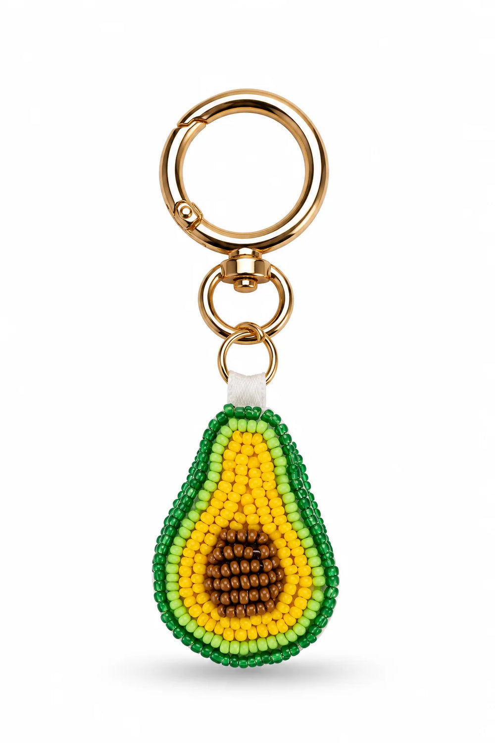 Green Beaded Avocado Bag Charm