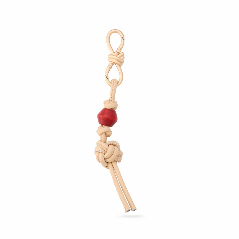 Red Bead Cord Bag Charm