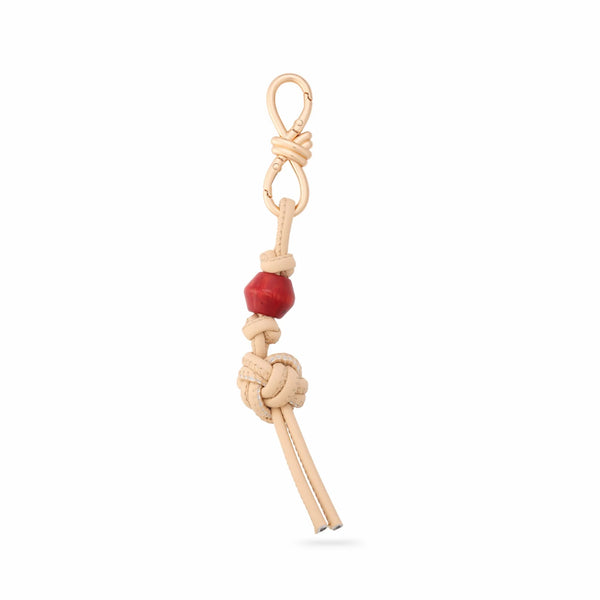 Red Bead Cord Bag Charm