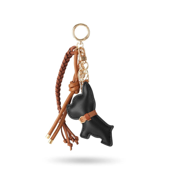 Black Leather Dog Bag Charm