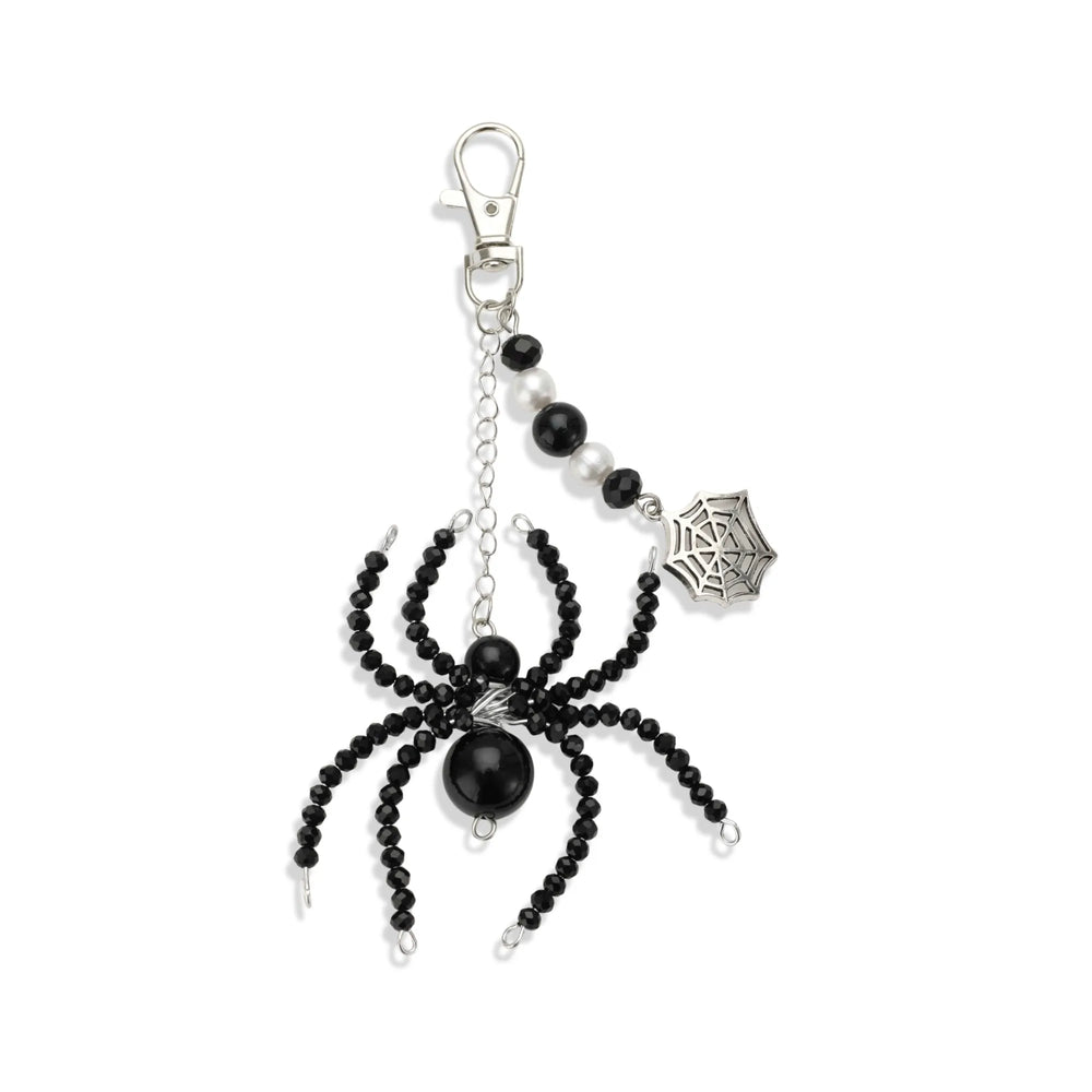 Black Spider Web Bag Charm