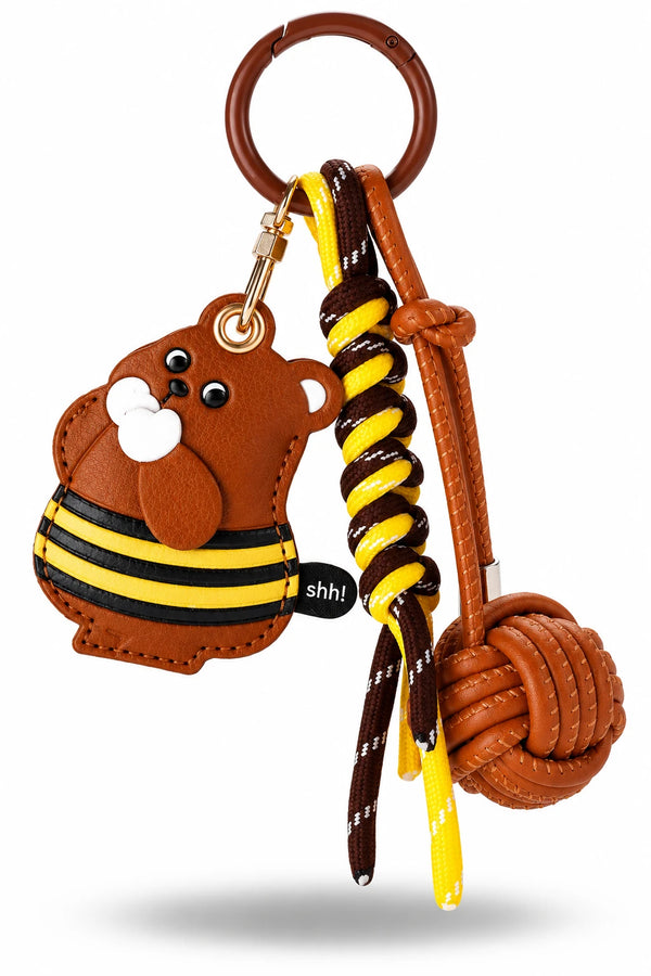 Brown Bear Honey Rope Bag Charm