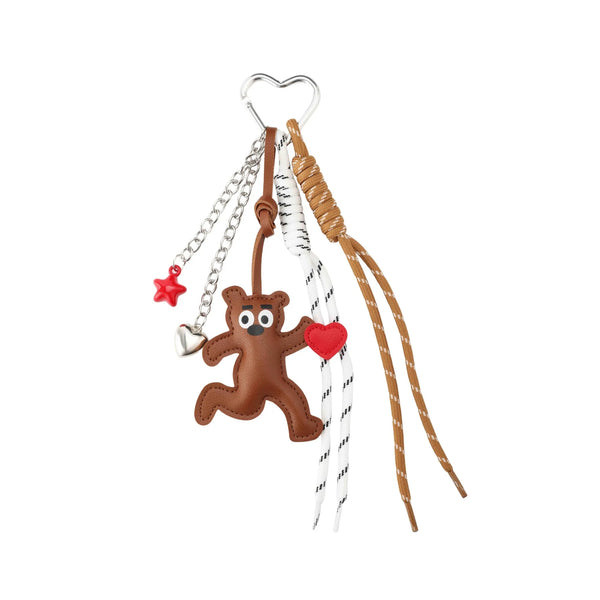 Brown Leather Gingerbread Man Bag Charm