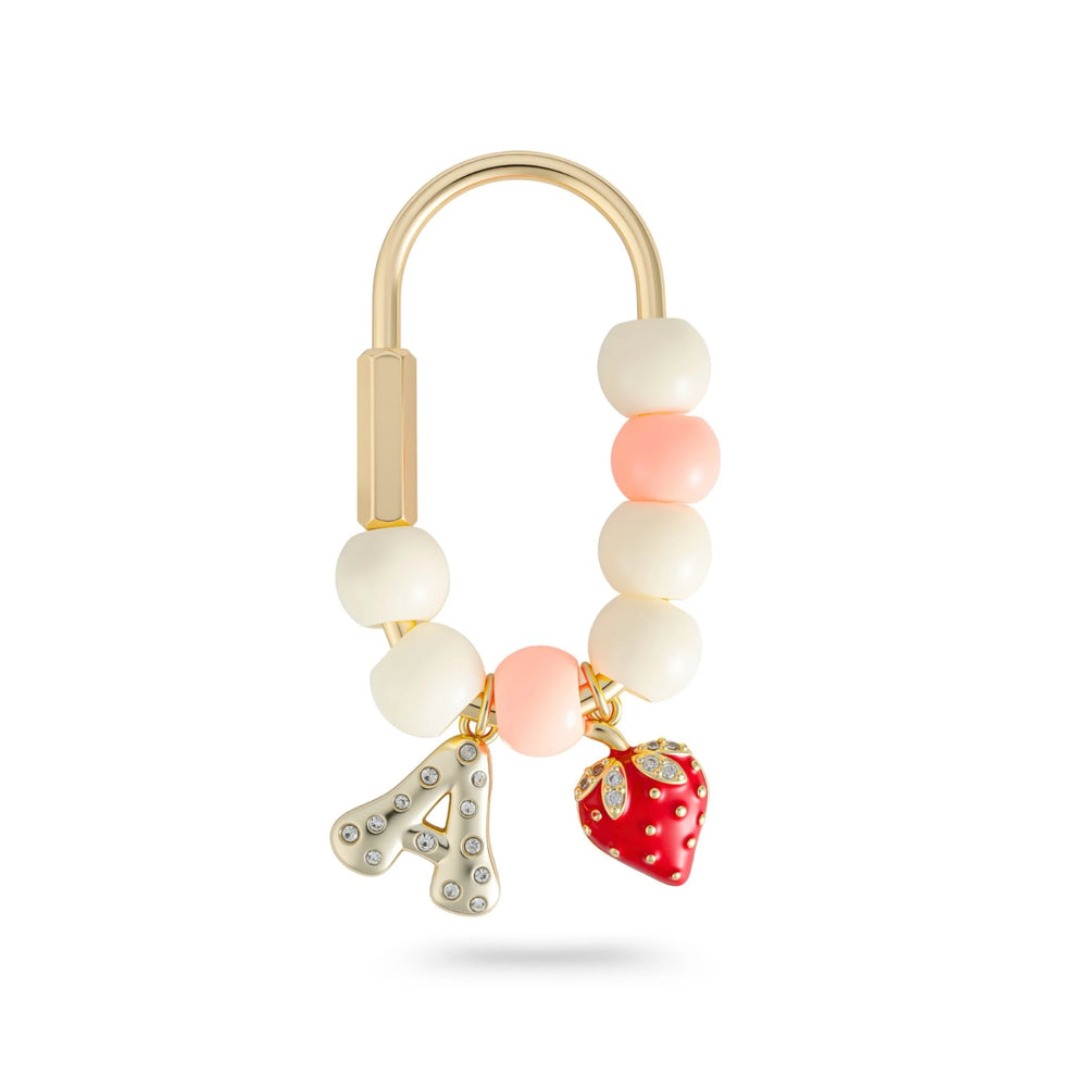 Coral Pink Strawberry Letter A Bag Charm