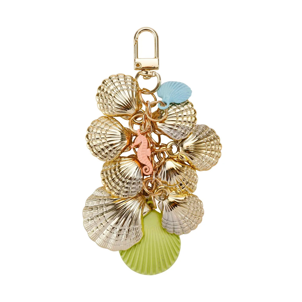 Gold Seashell Cluster Bag Charm