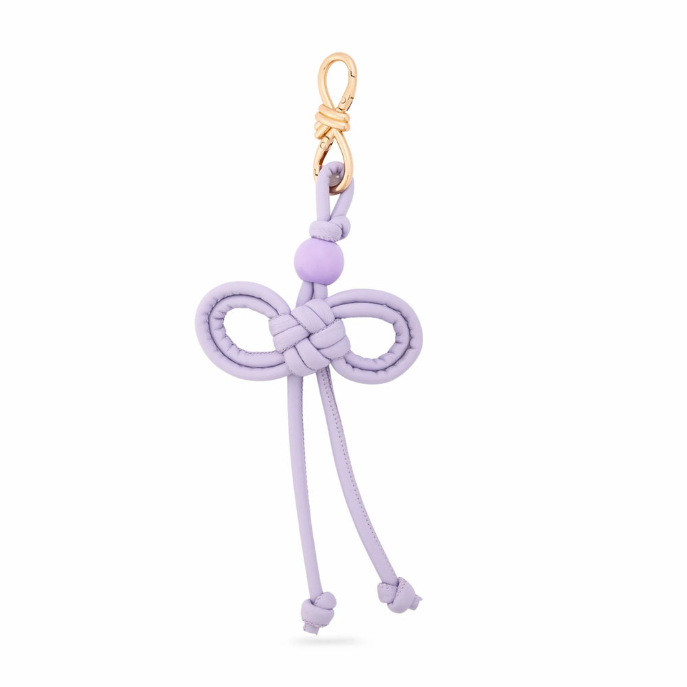 Lavender Cord Bow Bead Bag Charm