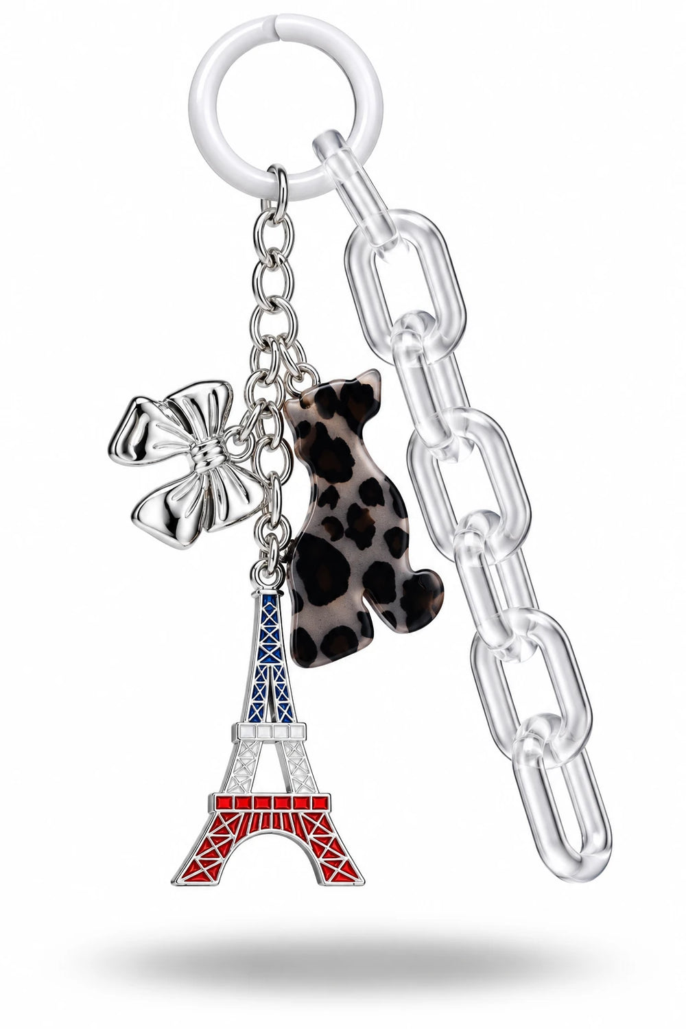 Eiffel Tower Clear Chain Bag Charm
