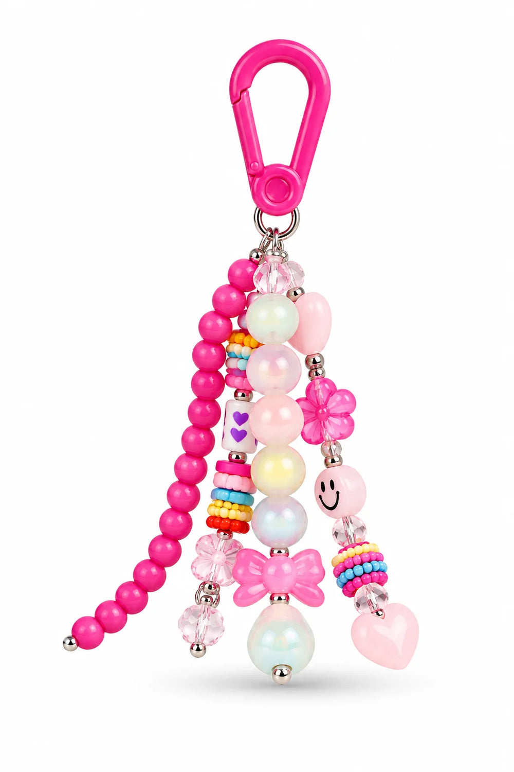 Pink Pastel Beaded Bag Charm
