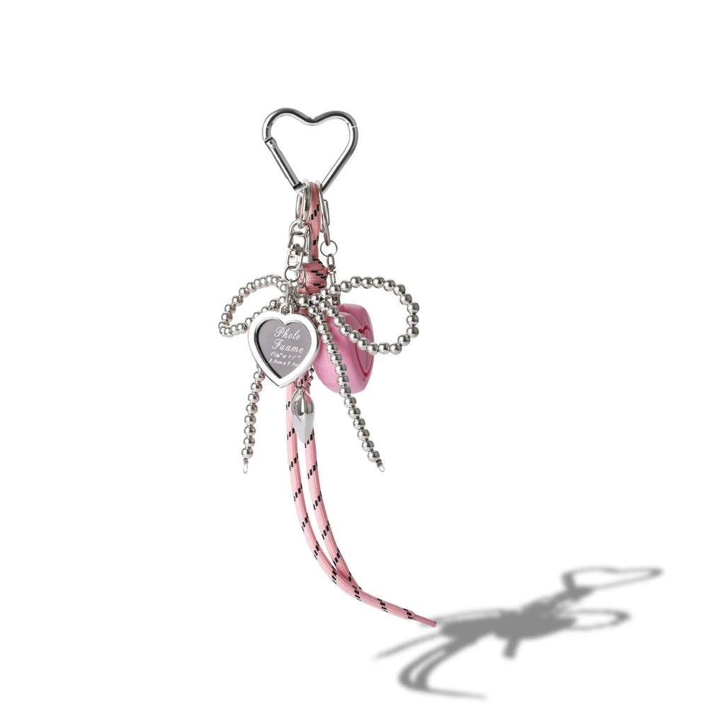 Pink Heart Photo Frame Bag Charm