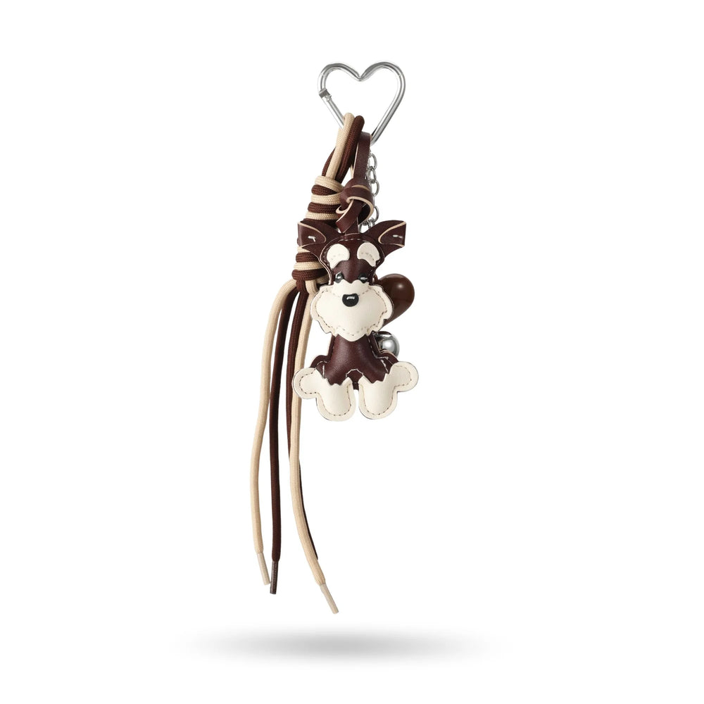 Brown Dog Charm with Heart Pendant