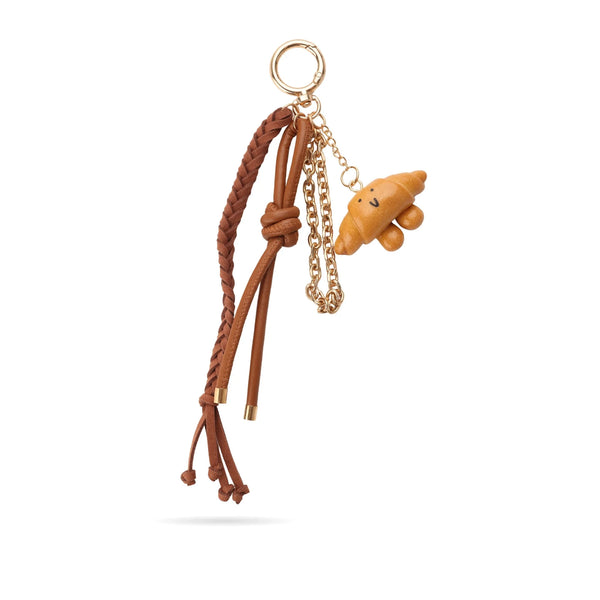Brown Croissant Bag Charm
