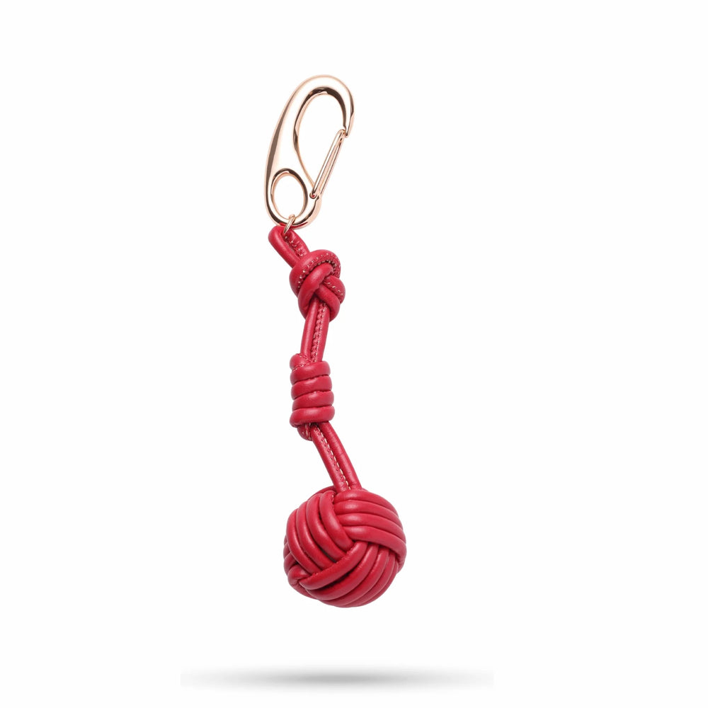 Red Leather Knot Bag Charm