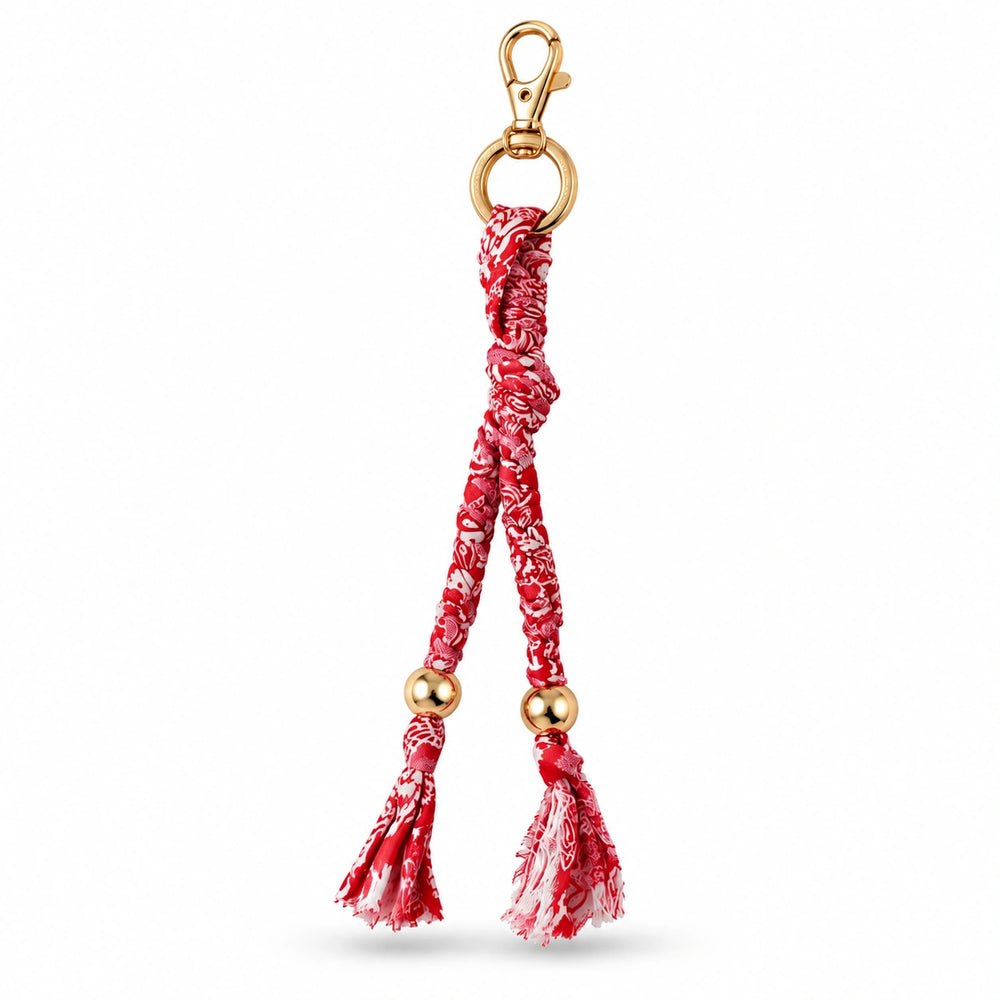 Red Bandana Tassel Bag Charm