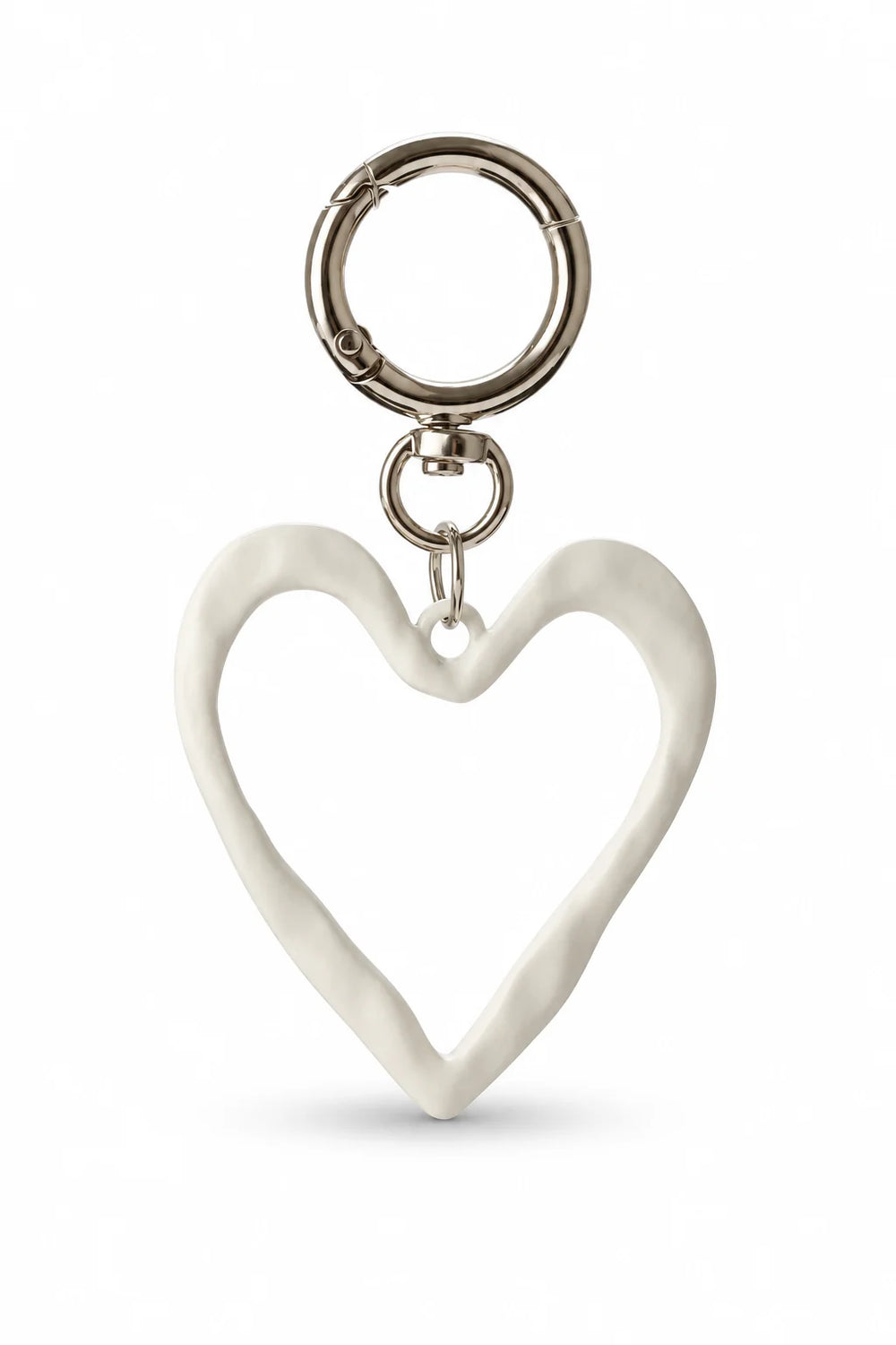 White Heart Outline Bag Charm