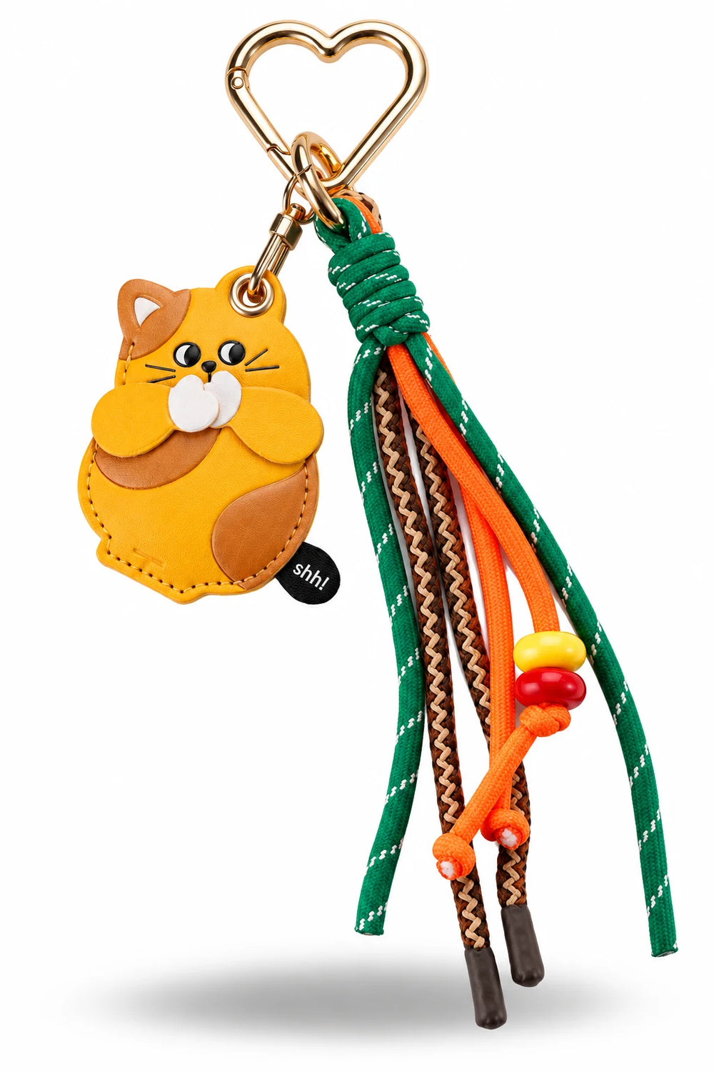 Orange Cat Colorful Rope Bag Charm