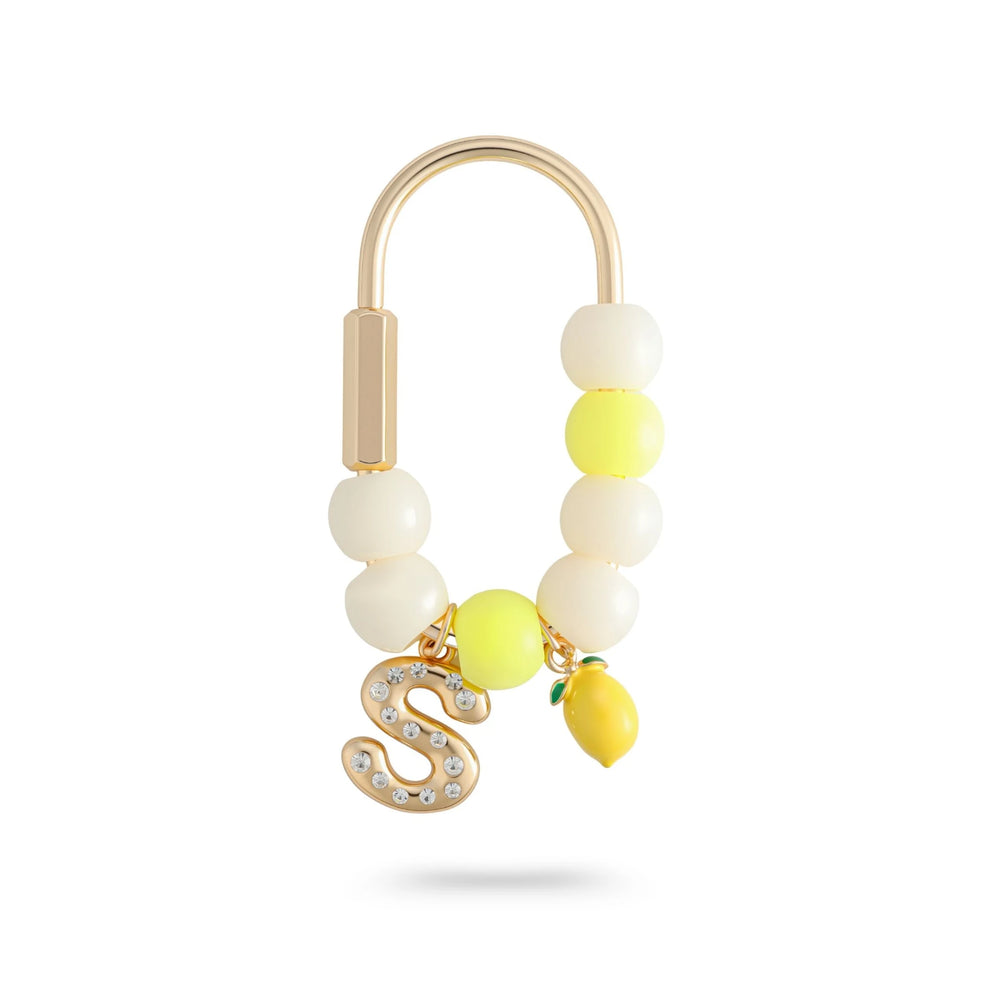 Yellow Lemon Letter S Bag Charm