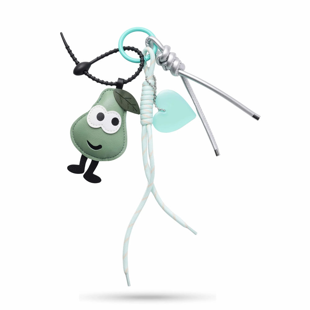 Green Pear Character Bag Charm