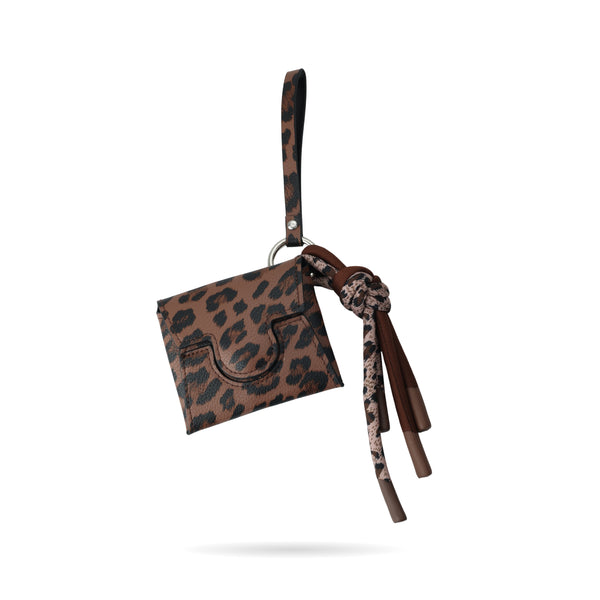 Leopard Print Mini Wallet Pouch Bag Charm
