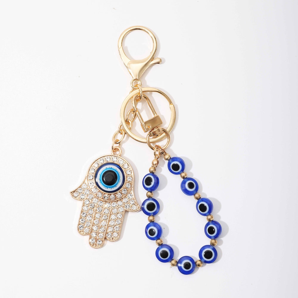 Crystal Hamsa Evil Eye Bag Charm