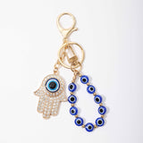 Crystal Hamsa Evil Eye Bag Charm