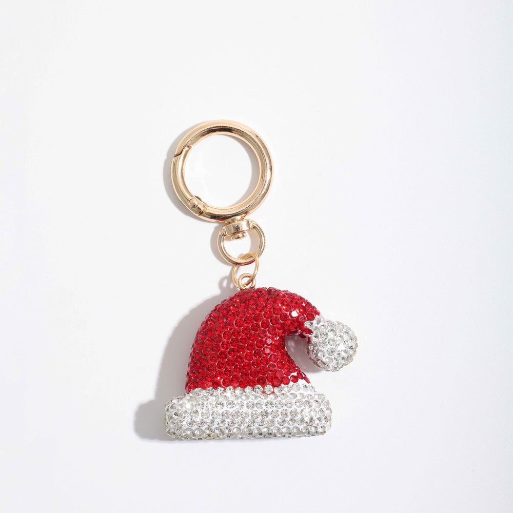 Rhinestone Santa Hat Bag Charm