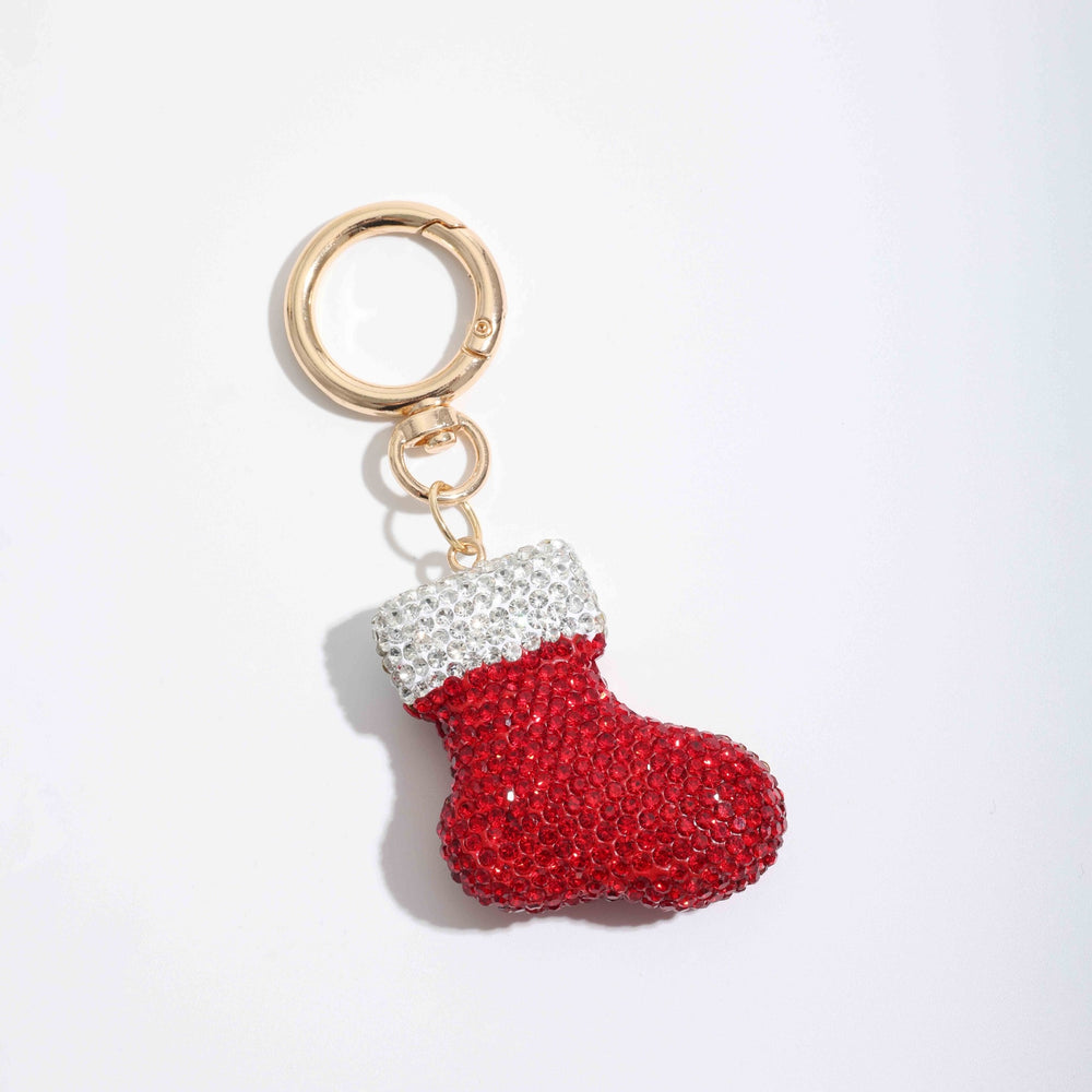 Sparkly Christmas Stocking Bag Charm