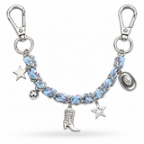 Light Blue Western Bandana Bag Charm Chain