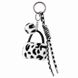 Black and White Cow Print Mini Bag Charm