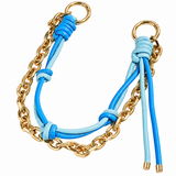 Blue Leather Rope Bag Charm