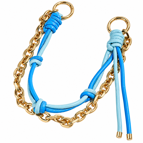 Blue Leather Rope Bag Charm