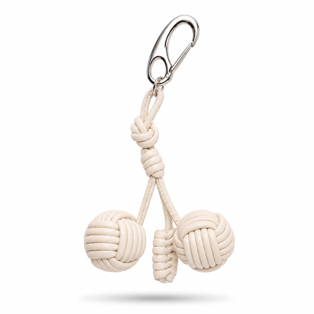 Ivory Triple Knot Ball Bag Charm