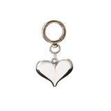 Silver Sculpted Heart Bag Charm