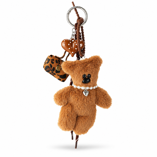 Brown Teddy Bear Bag Charm