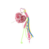 Pink Fuzzy Heart Bag Charm