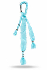 Light Blue Fabric Tassel Bag Charm