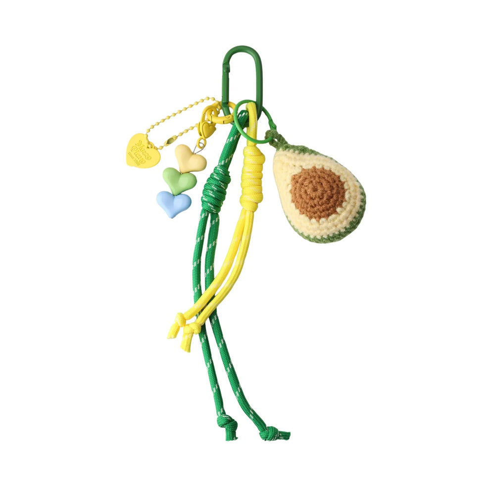 Crochet Avocado Heart Bag Charm