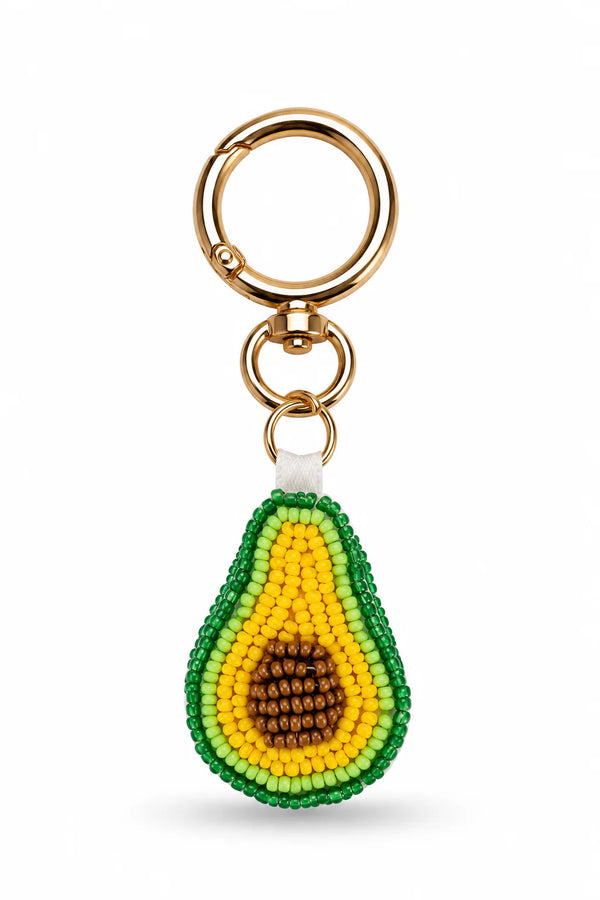 Green Beaded Avocado Bag Charm