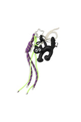 Black Cat Purple Rope Pearl Bag Charm