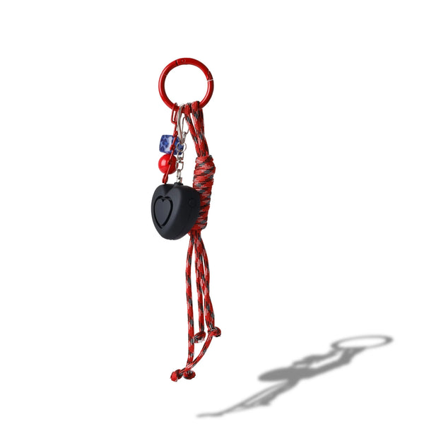 Black Heart Red Rope Bag Charm