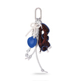 Blue Heart and Pearl Bow Bag Charm