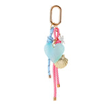 Pastel Heart Seashell Rope Bag Charm