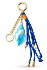 Blue Seashell Cord Bag Charm