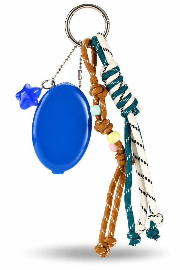 Blue Oval Coin Purse Star Rope Bag Charm