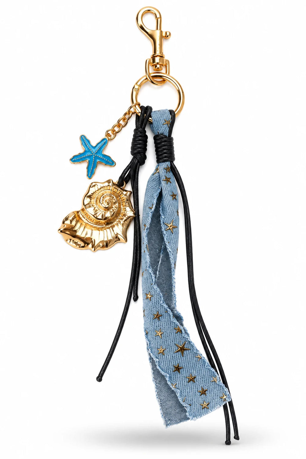 Blue Starfish Seashell Bag Charm