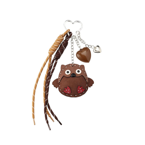 Brown Bear Leather Bag Charm