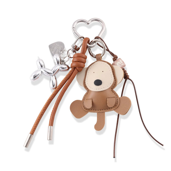 Brown Teddy Bear Balloon Dog Bag Charm