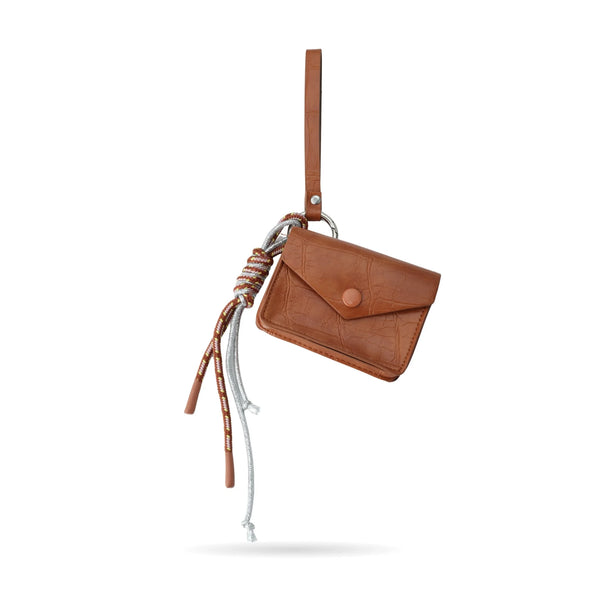 Tan Mini Wallet Bag Charm